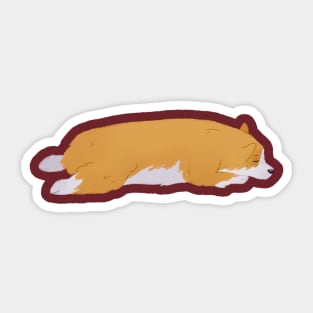 Sleeping Corgi Sticker